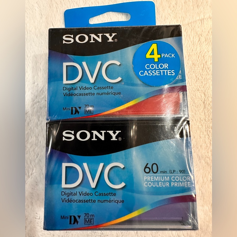 Lot of DVC Digital Video Camera Cassette Tapes 4 Pack DVM60PRRX Minute Premium